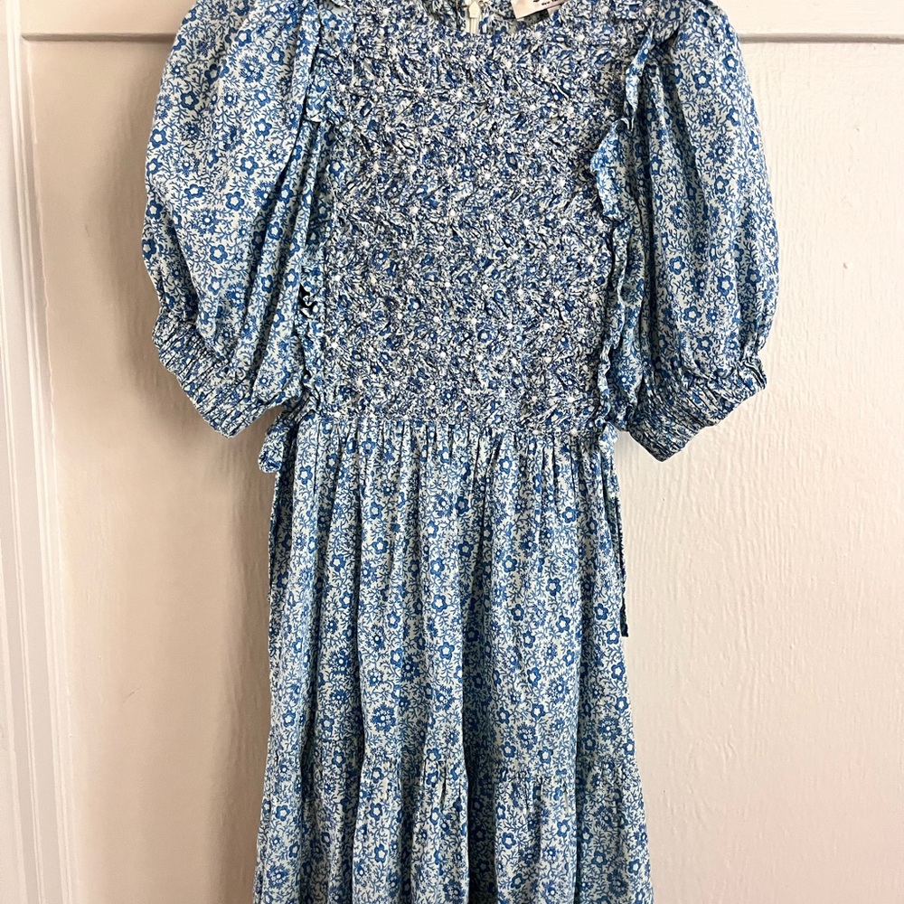 Sea New York Blue and White Smocked Dress